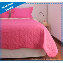 Pink Solid Color Polyester Quilt Set